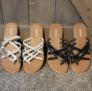 (2 pairs) Sonoma Sandals size 9